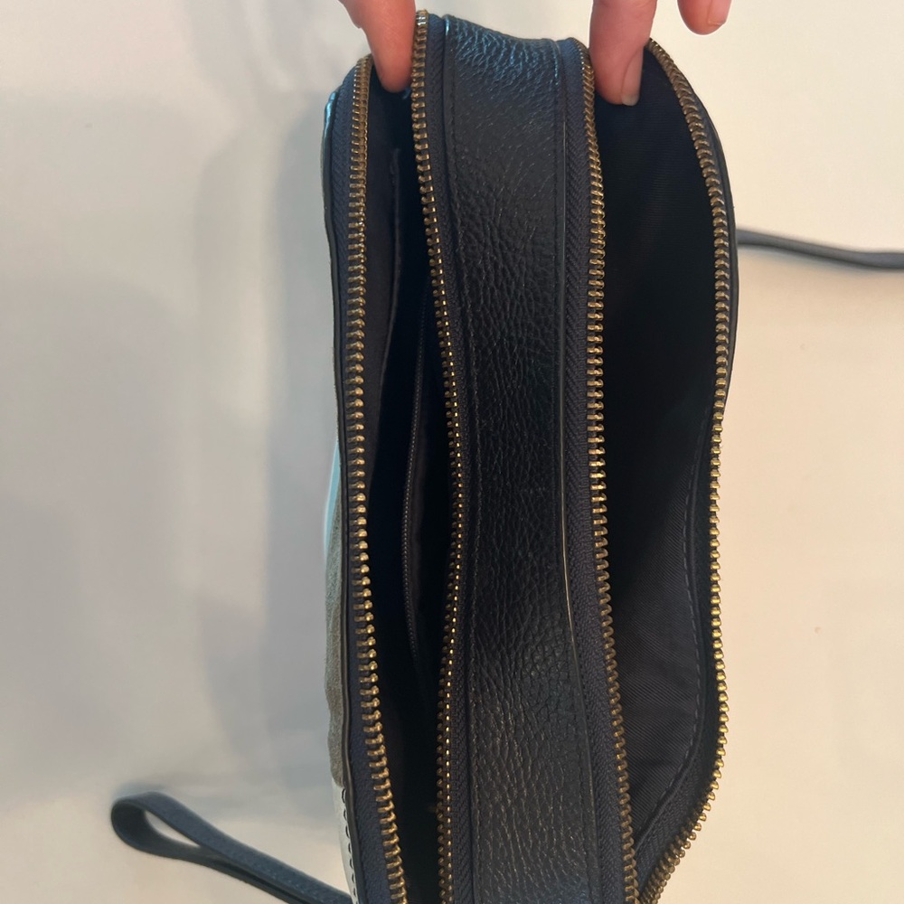 Euc Fossil Suede And Leather Color Block Crossbody - image 4